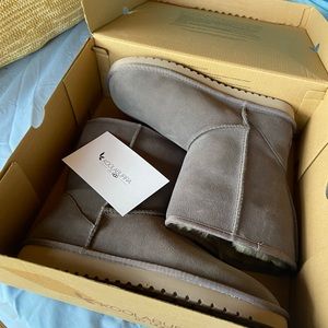 Ugg Koolaburra women’s gray sued boots.  Never worn.